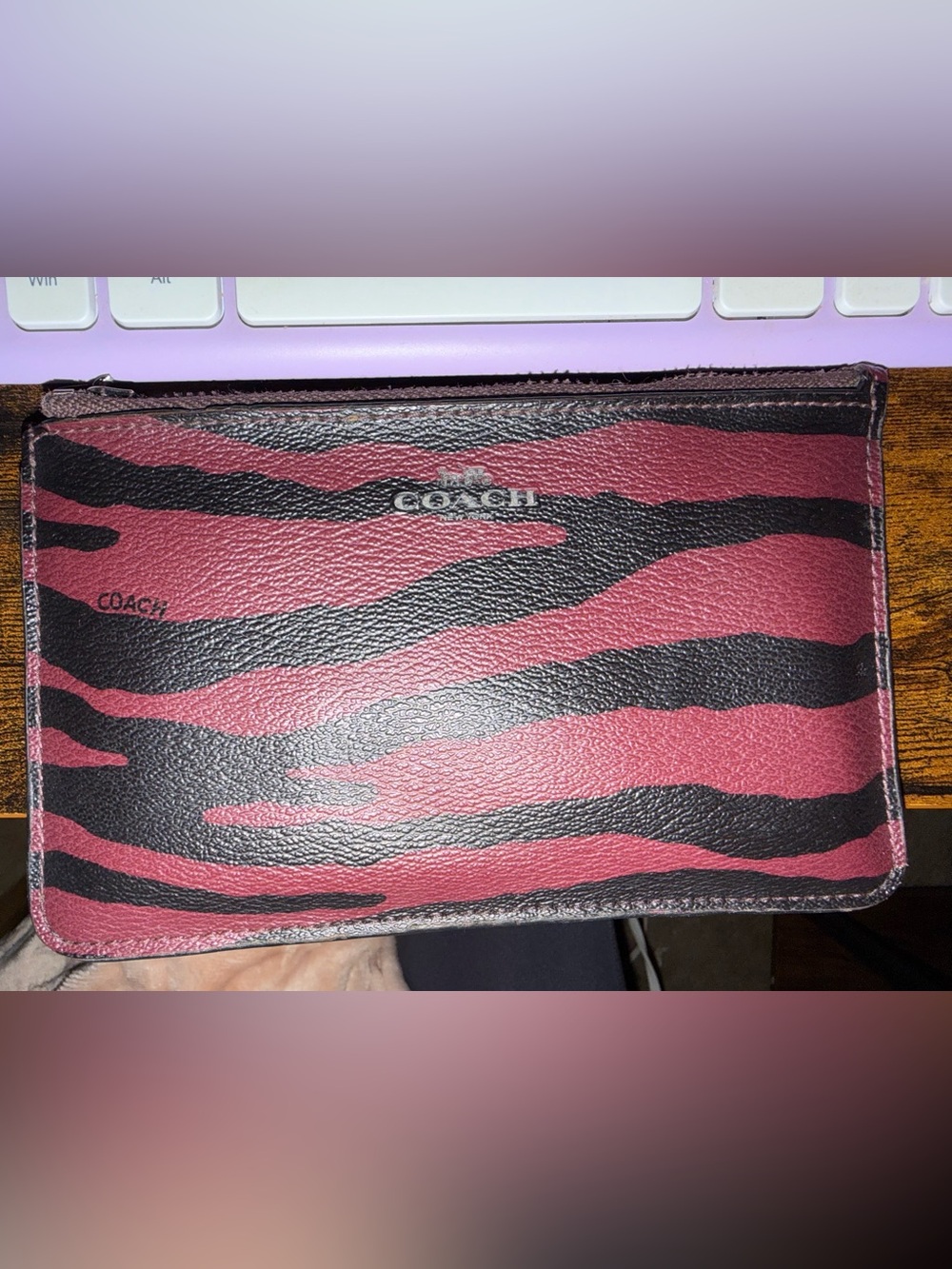 Coach Zebra Stripe Leather Card Holder